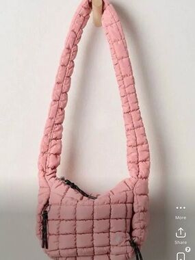 FP Movement by Free People Quilted Pink Mini Carryall in Bubble Gum